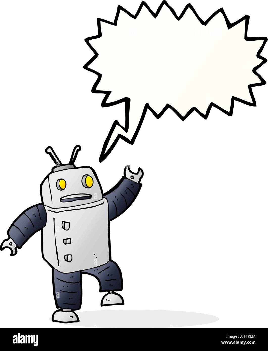 cartoon robot with speech bubble Stock Vector Image & Art - Alamy