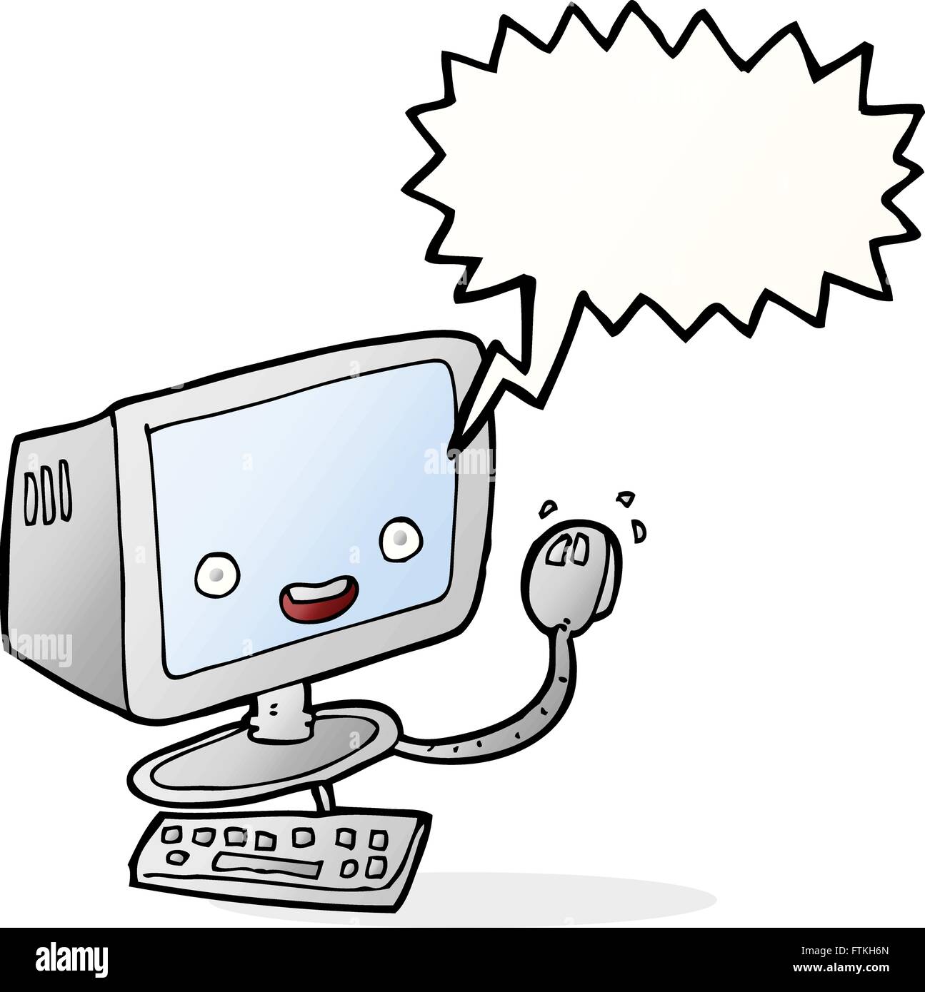 Computer Talk Cartoon cartoon computer with speech bubble Stock Vector Image & Art - Alamy