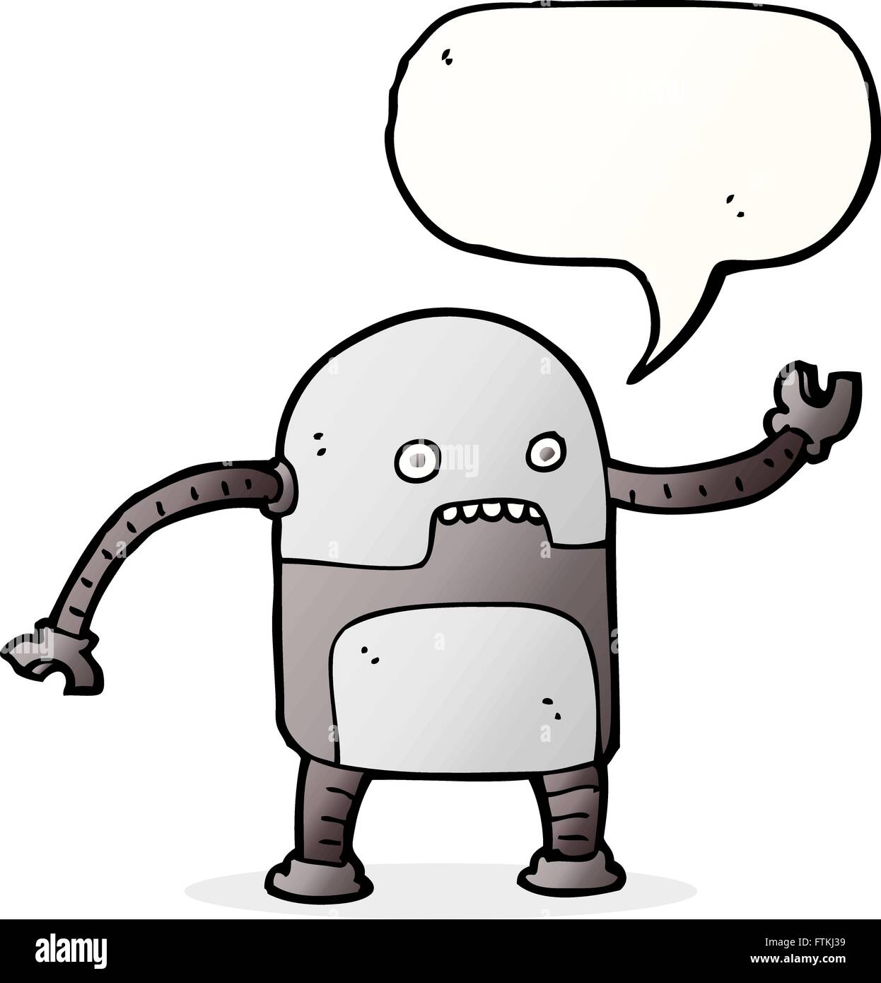funny cartoon robot with speech bubble Stock Vector Image & Art - Alamy