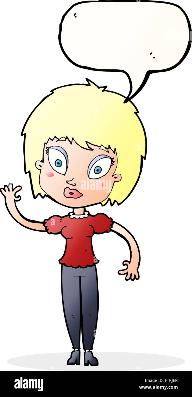 cartoon pretty girl with speech bubble Stock Vector Image & Art - Alamy