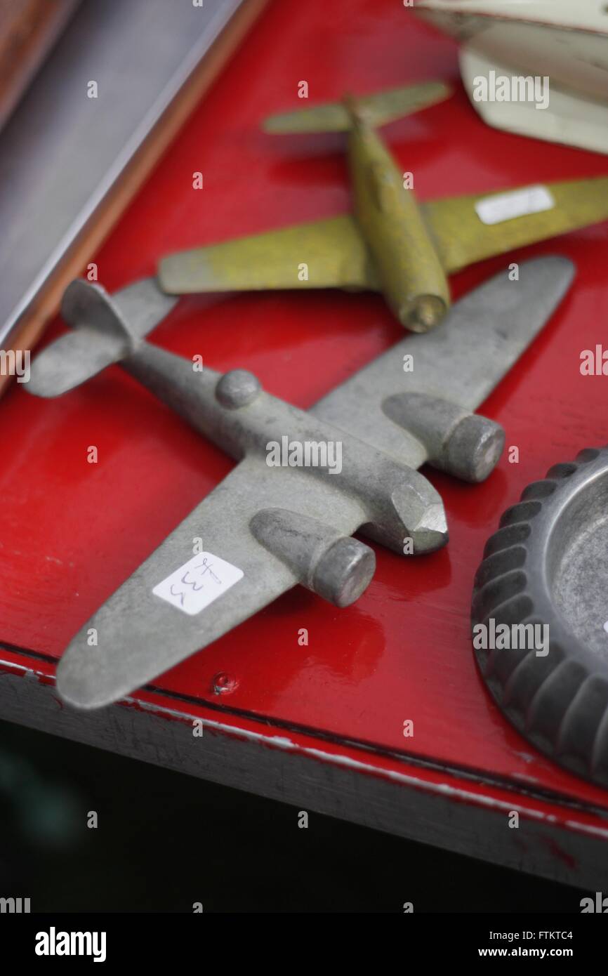 WW1 die-cast model aeroplanes on a stall at the Beaulieu Autojumble Stock Photo