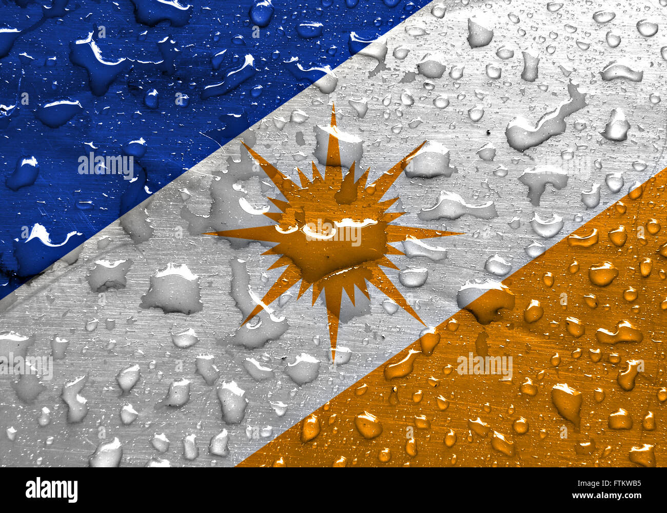State of Tocantins flag with rain drops Stock Photo