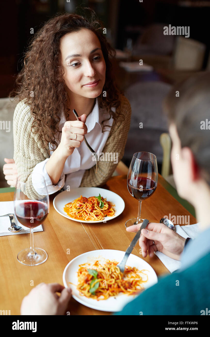 Eating in cafe Stock Photo