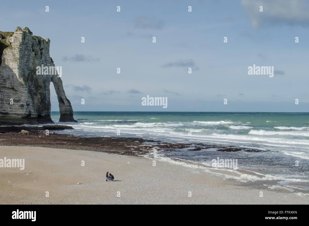 Etretat cliffs with people hi-res stock photography and images - Alamy