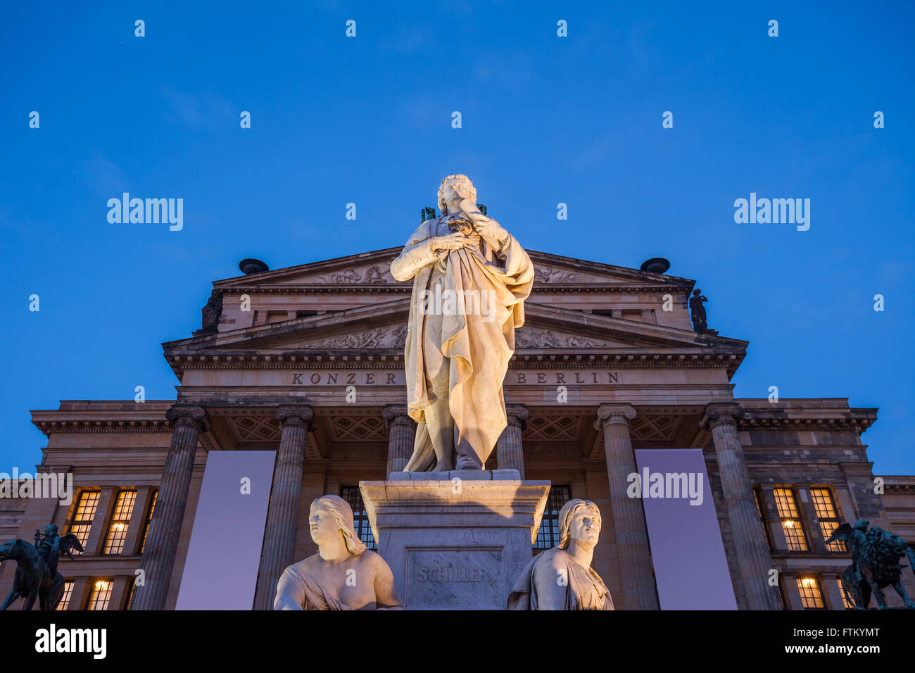 Friedrich Schiller statue in front of the Konzerthaus Berlin (Berlin Concert Hall) Stock Photo