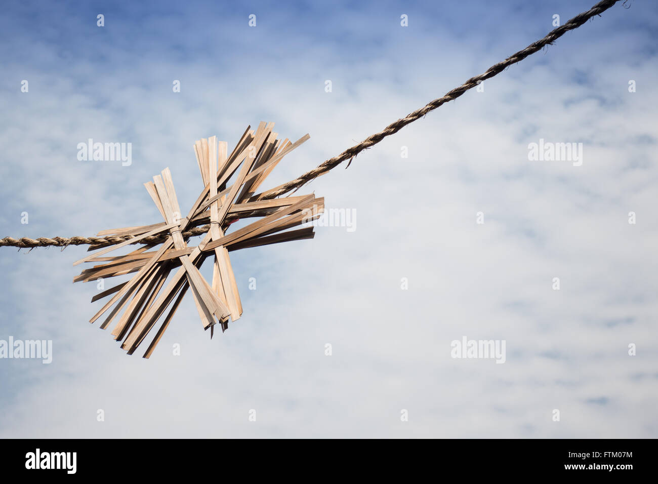 Sky and old gate rope, stock photo Stock Photo