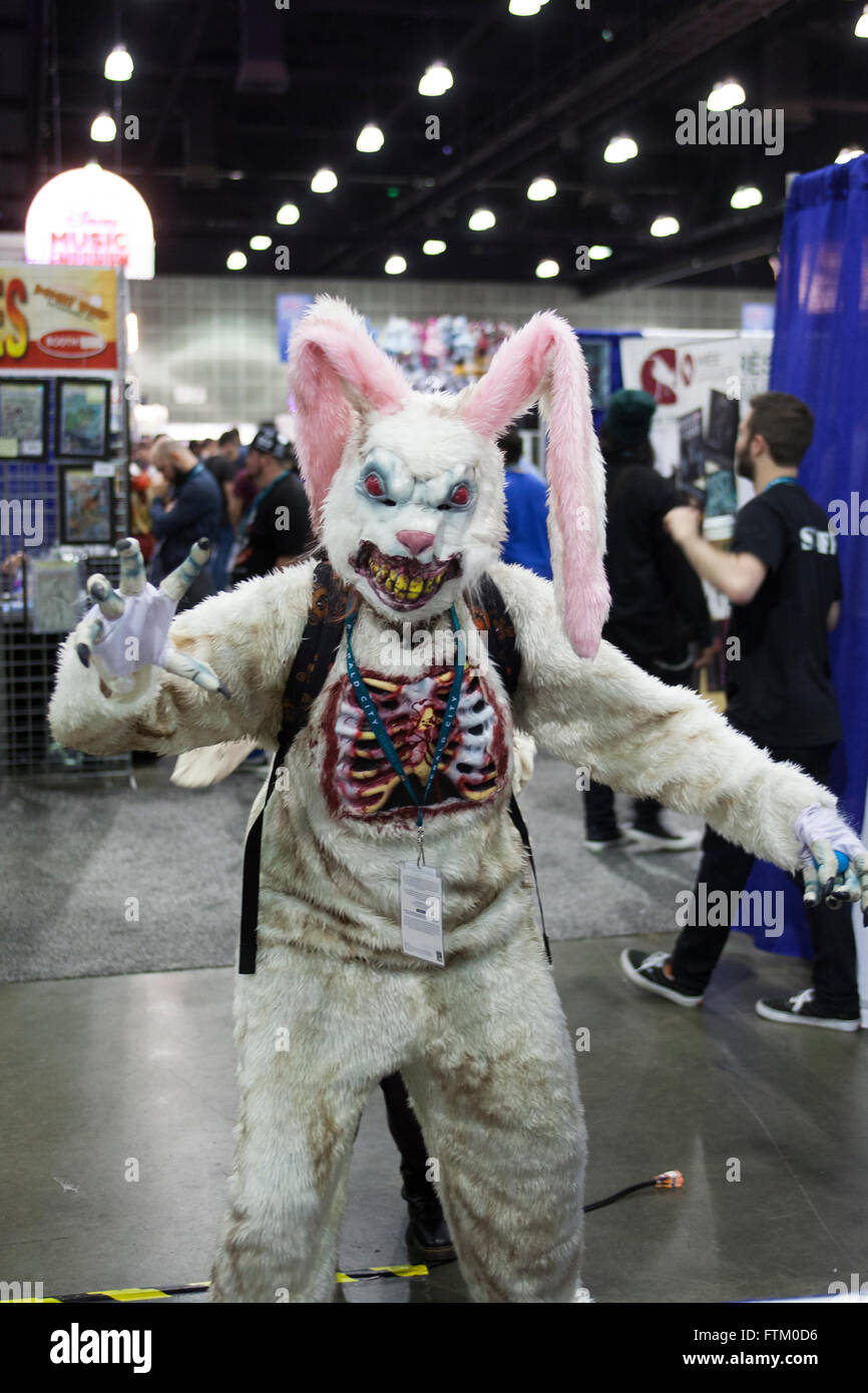 WONDERCON: Los Angeles Convention Center, March 25 thru 27, 2016. A  cosplayer dressed as an evil killer bunny rabbit on Easter Stock Photo -  Alamy, image size:866x1390