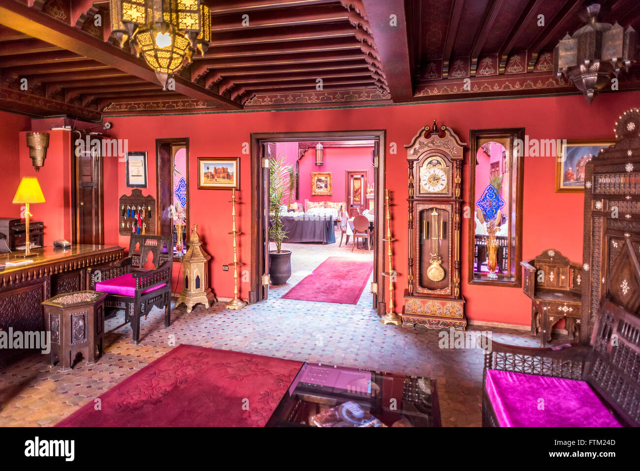 Typical Riad in the Moroccan city of Marrakech. Stock Photo