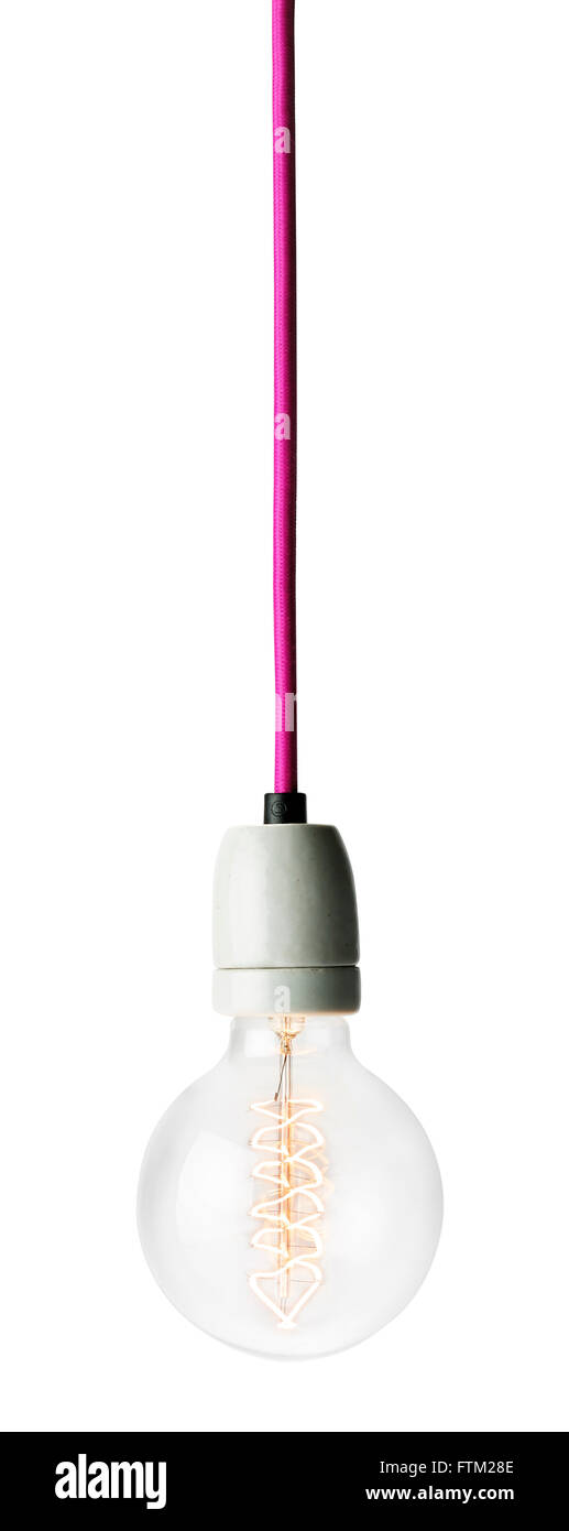Pink pendant light fitting Stock Photo