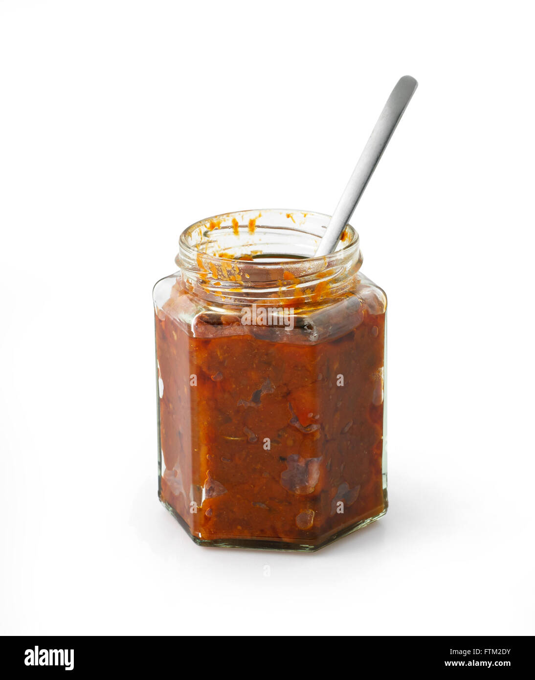 Jar of homemade tomato ketchup Stock Photo