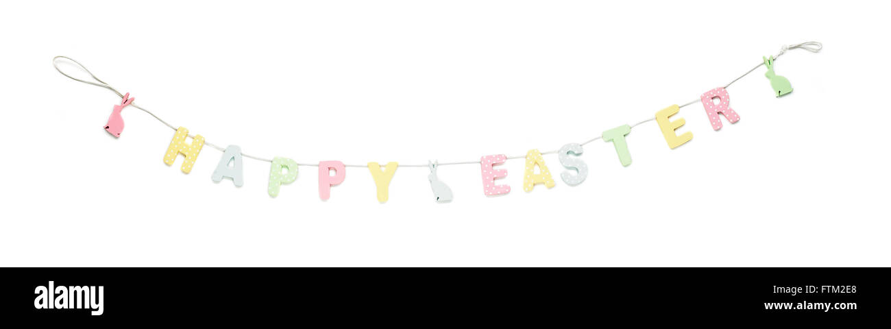 Happy easter garland Stock Photo
