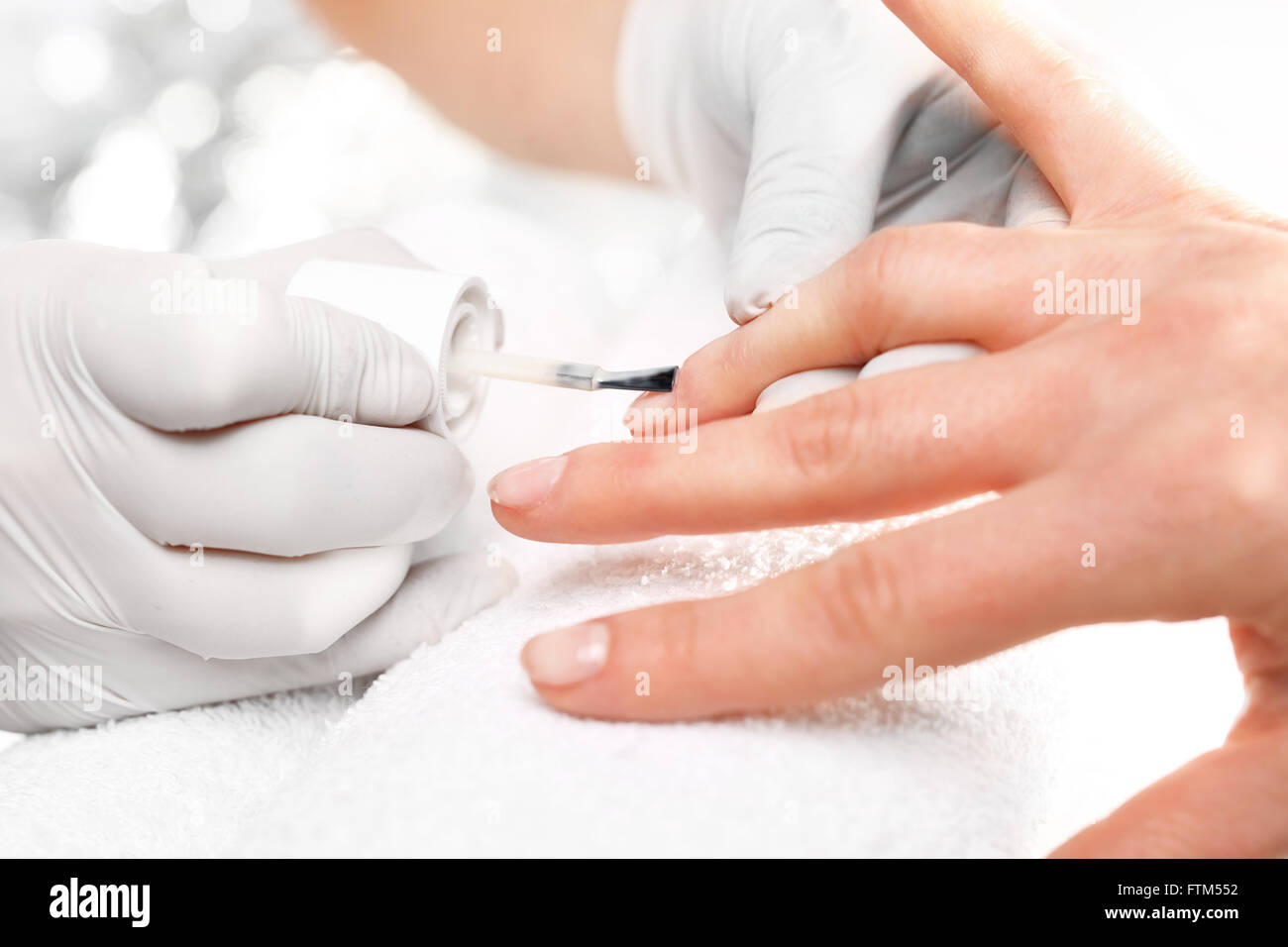 Beauty salon, manicure. Manicure, beauty salon. Nail painting. Hands