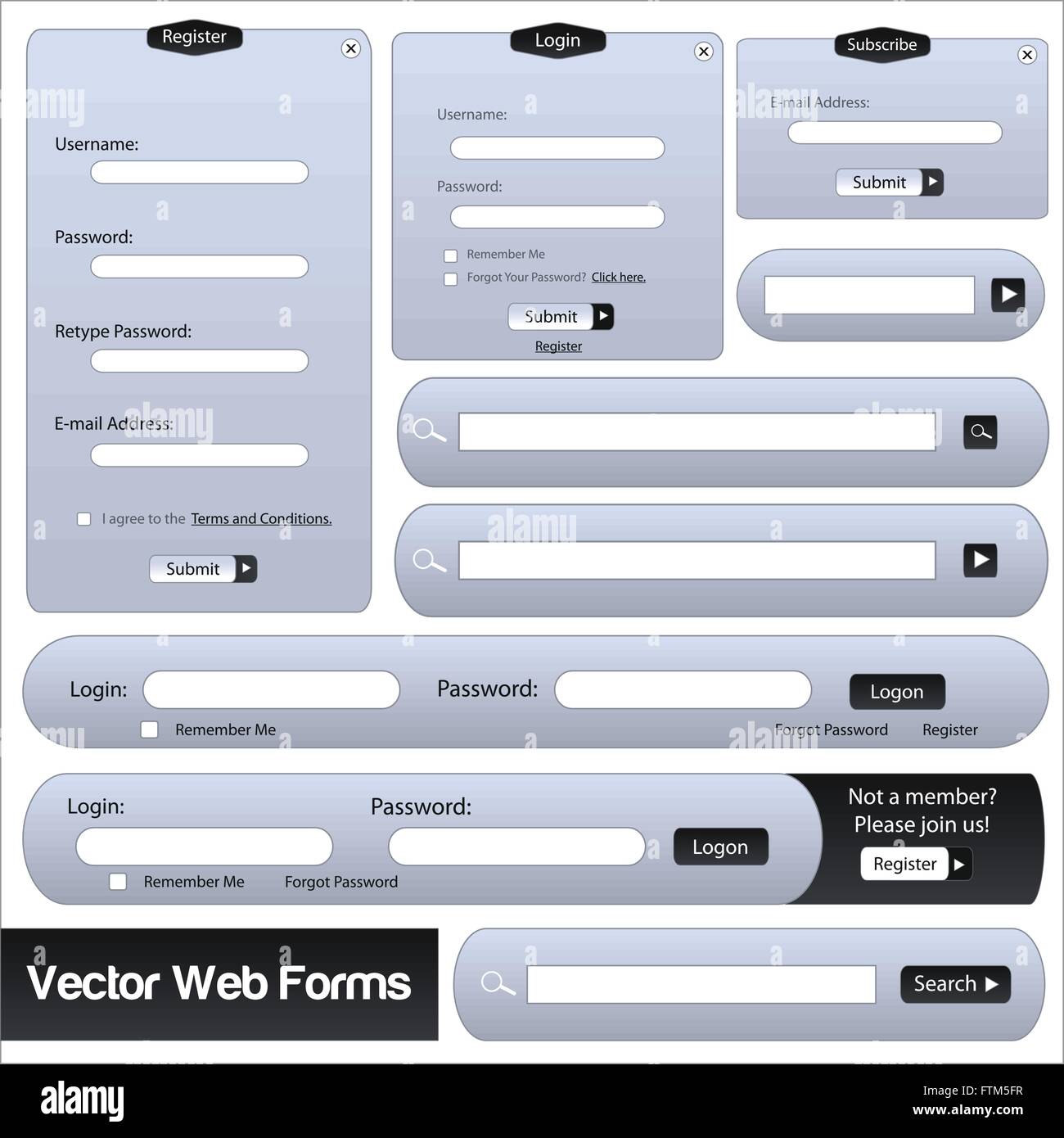 Black Web Forms Template Stock Vector Image & Art Alamy Black Web Forms Template Stock Vector Image & Art Alamy