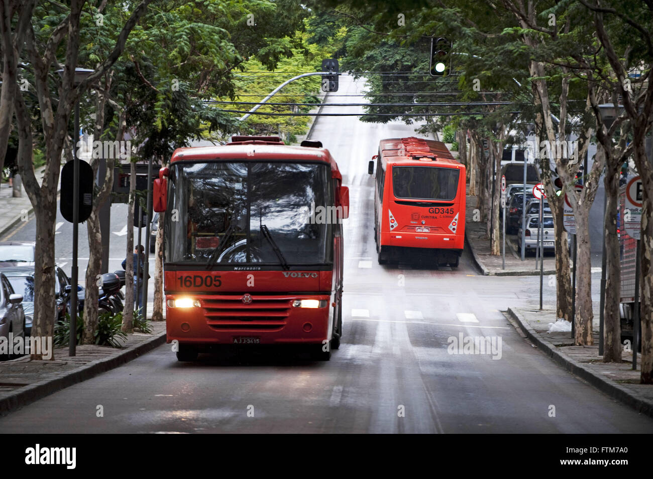 Public transport corridor exclusively in Curitiba Stock Photo