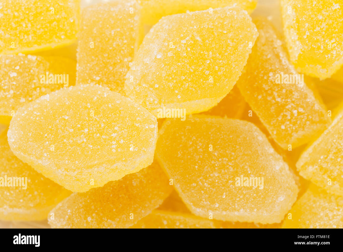 Yellow jelly candies closeup macro texture Stock Photo Alamy