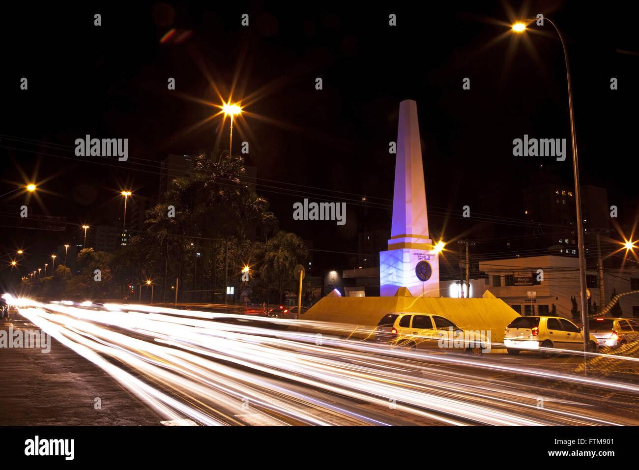 Obelisk the Avenue July 14 the city of Campo Grande Stock Photo