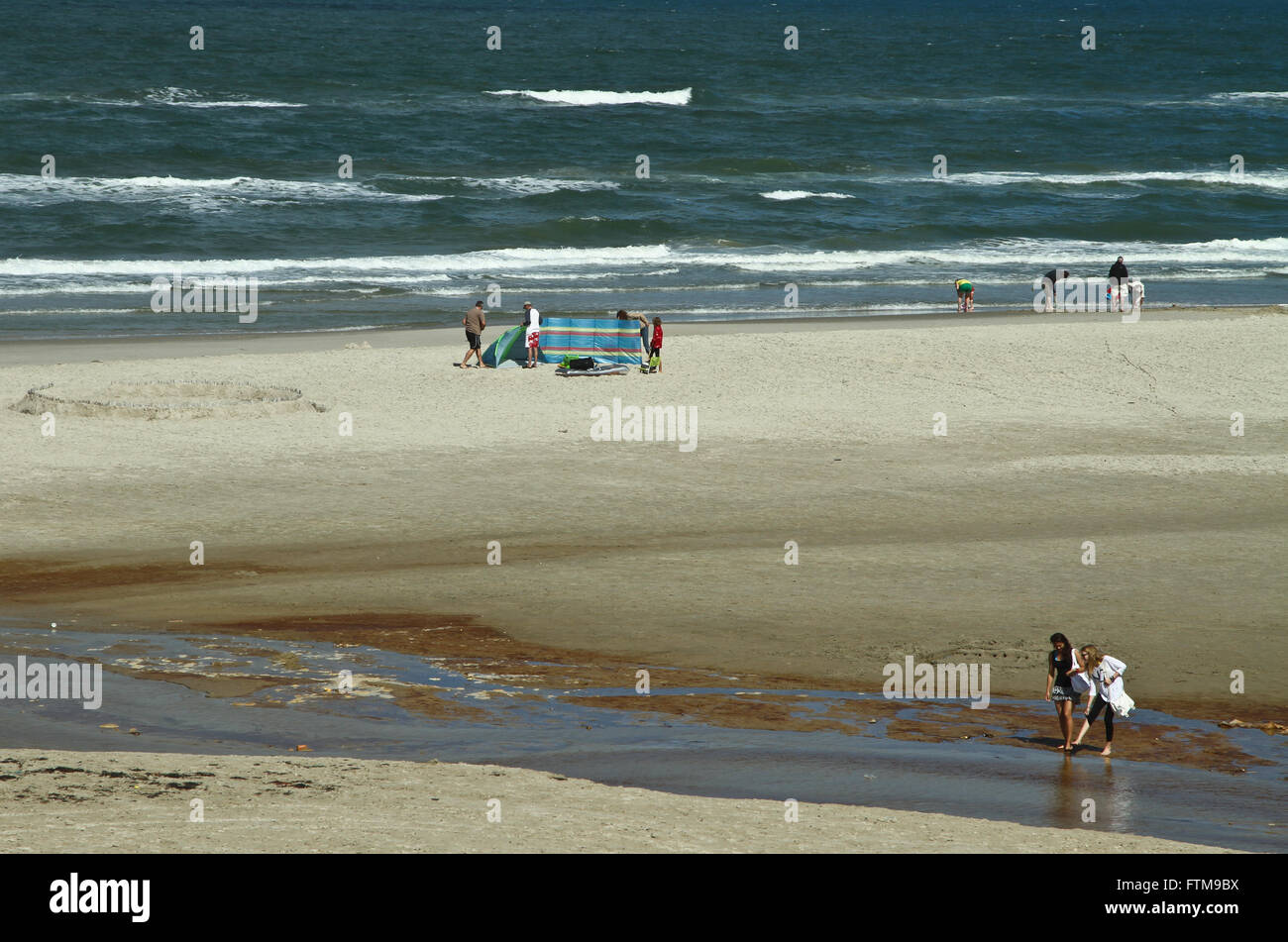 People at the beach in the summer in Denmark Stock Photo