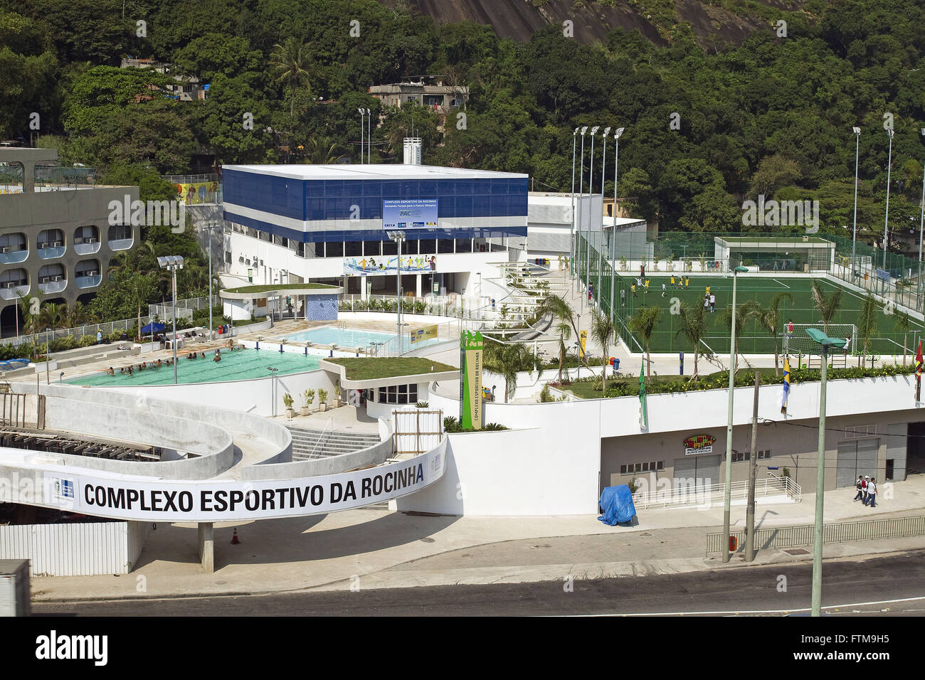 Rocinha city of Rio de Janeiro Sports Complex Stock Photo