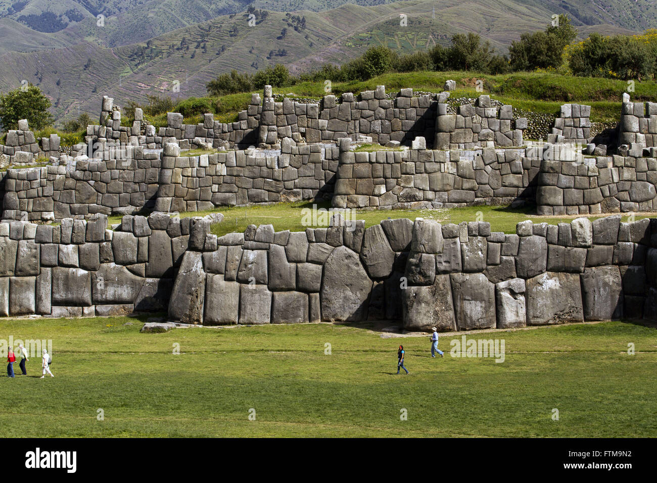 Ruins in fortress of Sacsayhuaman - Cusco region of Peru Stock Photo