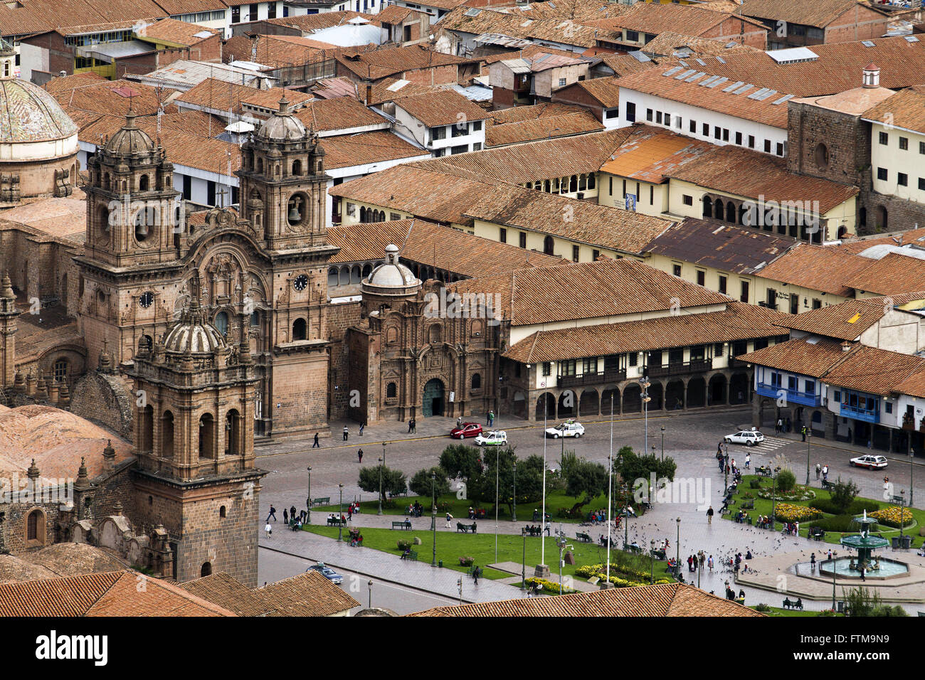 Iglesia de la Compania in the Plaza de Armas - historic center of Cusco - Peru Stock Photo