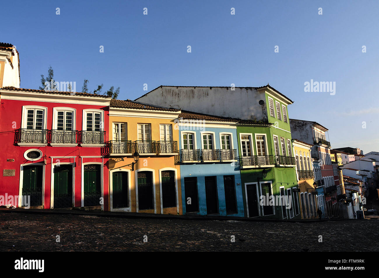 Colonial houses in Pelourinho - Centro Historico Stock Photo