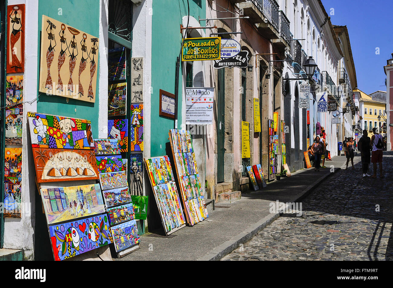 Craft shop housed in colonial houses in Pelourinho - Centro Historico Stock Photo