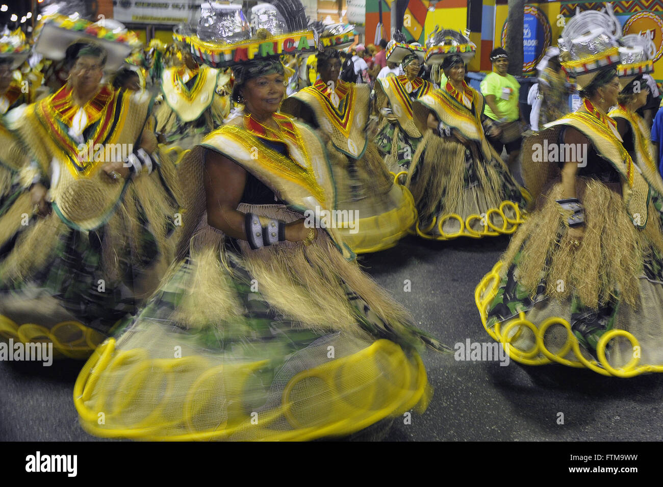 Bloco Afro Muzenza parading during carnival Stock Photo