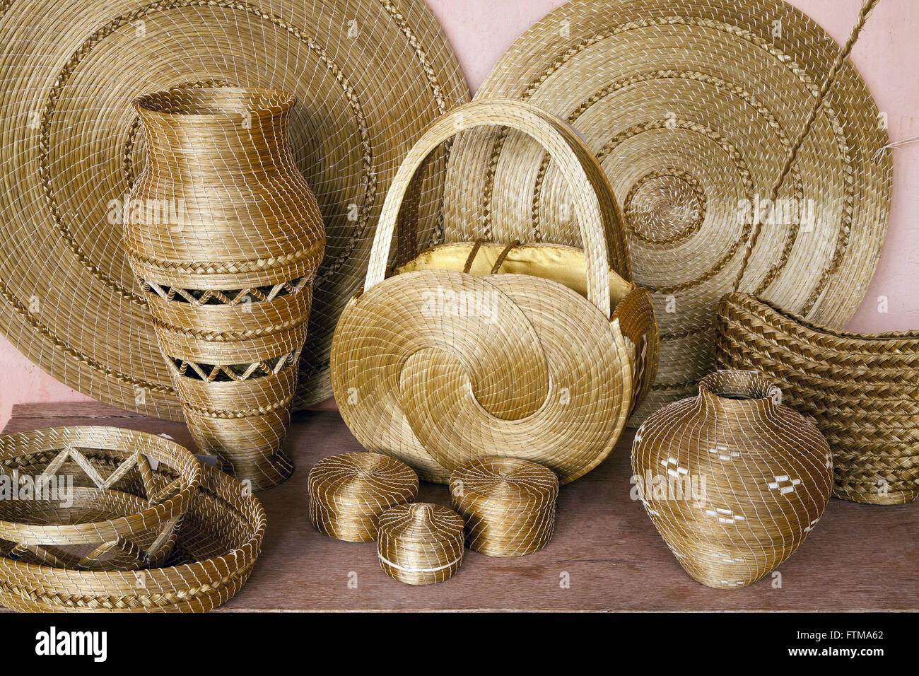 Golden grass crafts - Jalapao Stock Photo