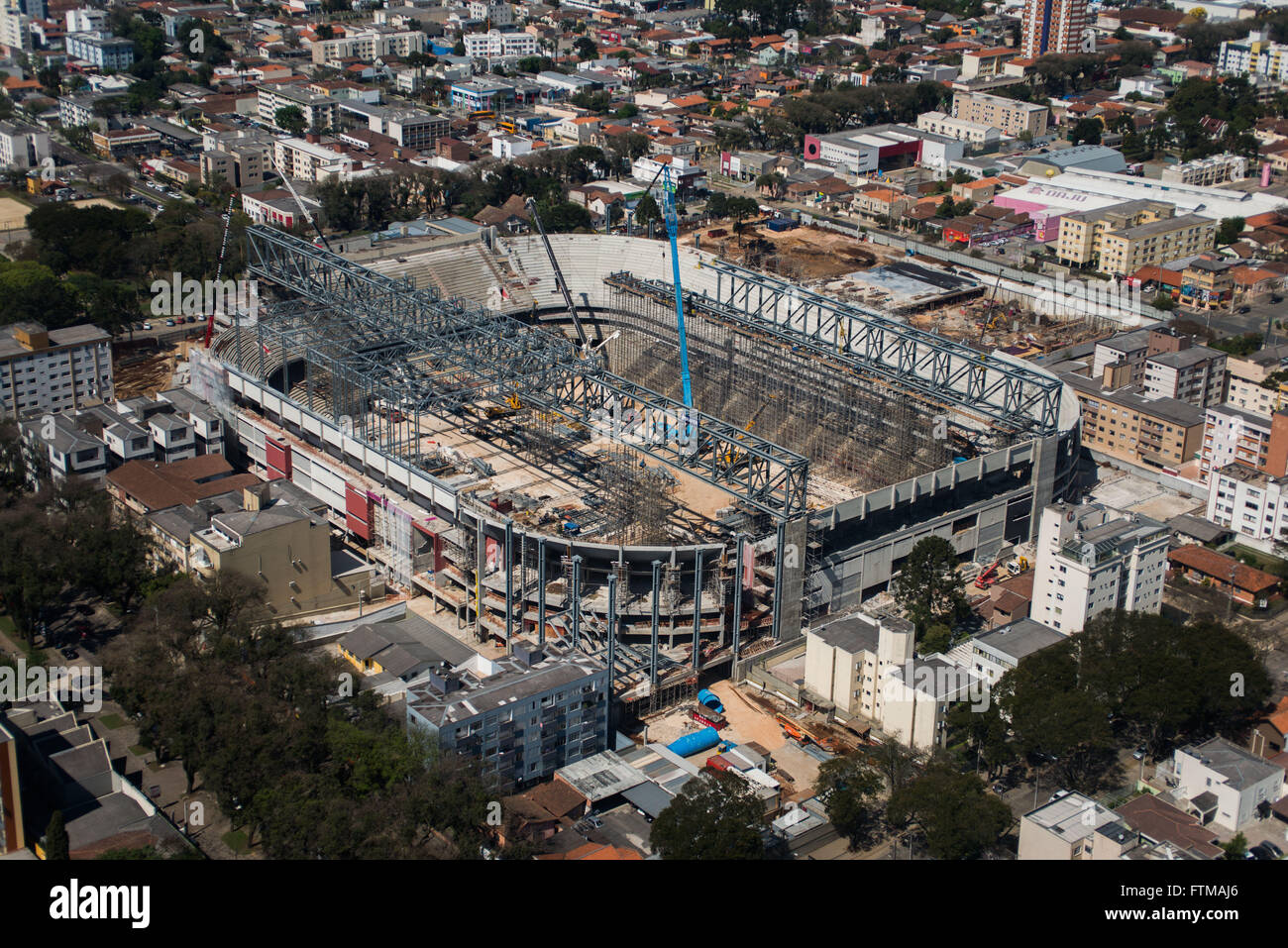 Aerial view of the renovation and expansion of Estadio Joaquim Americo
