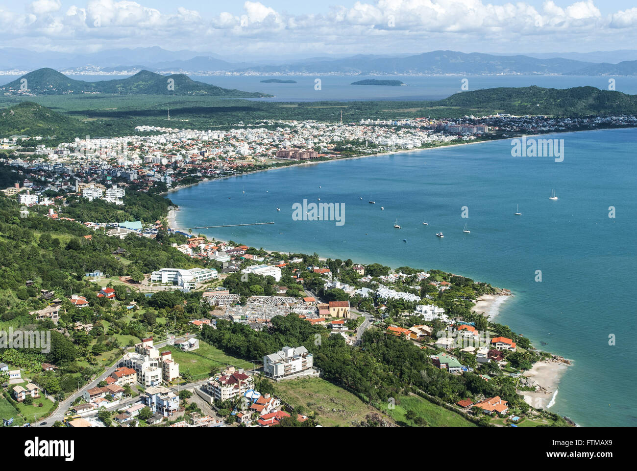 Aerial view of the beaches and Canasjure Jurere Stock Photo