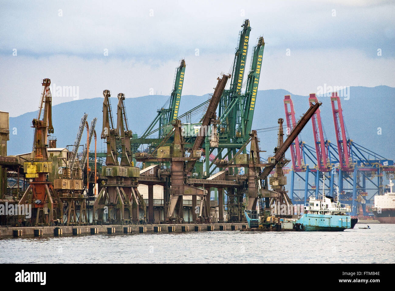 Cranes at the Port of Santos Stock Photo