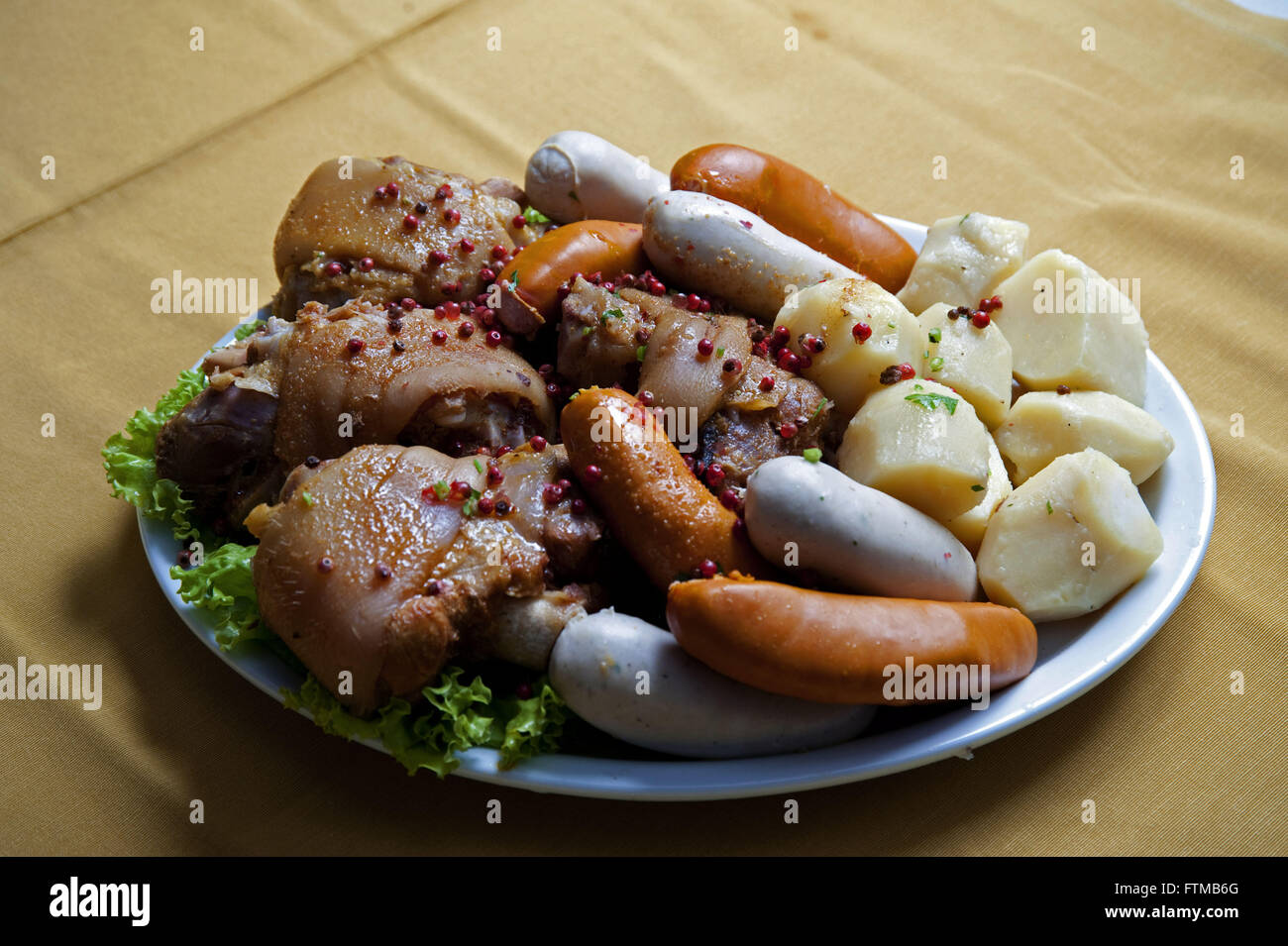 Eisbein - typical German dish served in Blumenau Stock Photo
