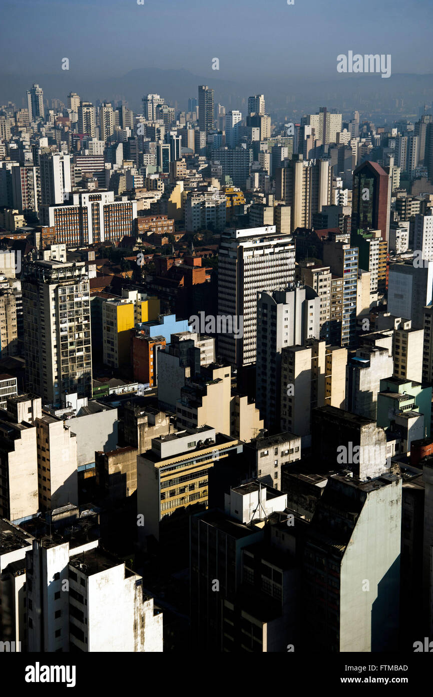 View of downtown Sao Paulo Paulista Avenue in the direction Stock Photo