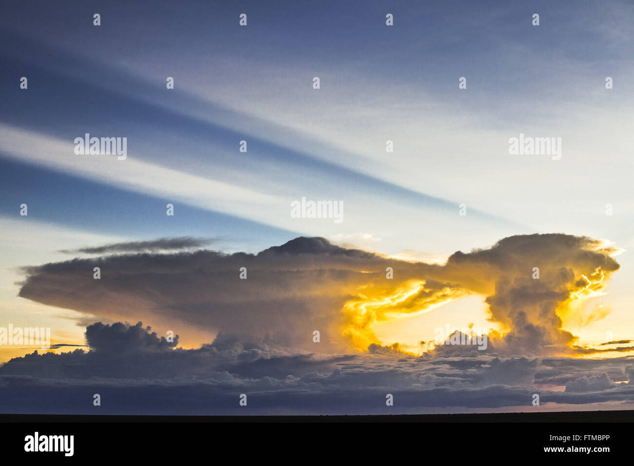 Formation of tropical storm in the late afternoon Stock Photo