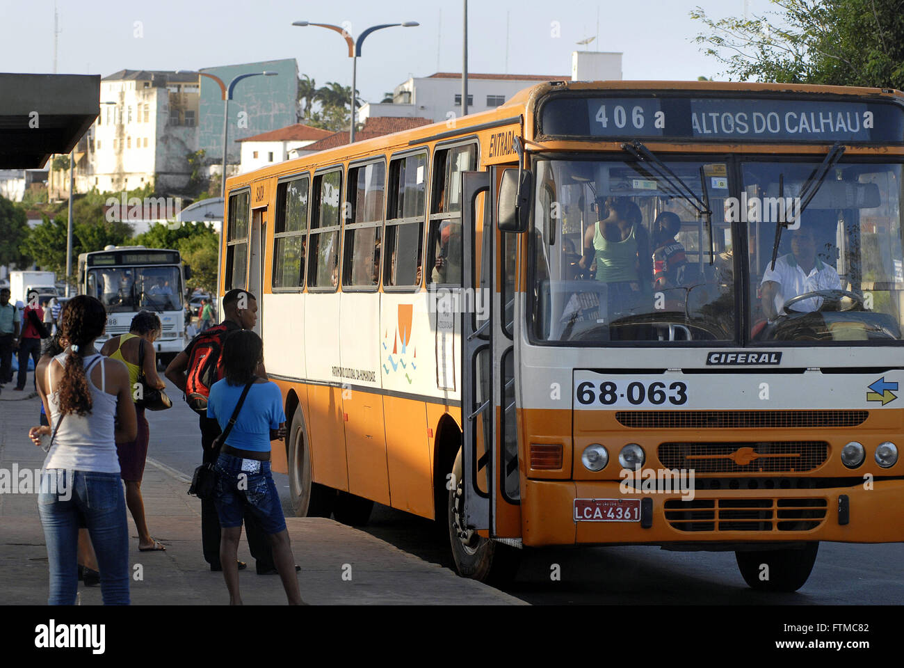 Point of urban buses - public transport from the city of Sao Luis Stock Photo