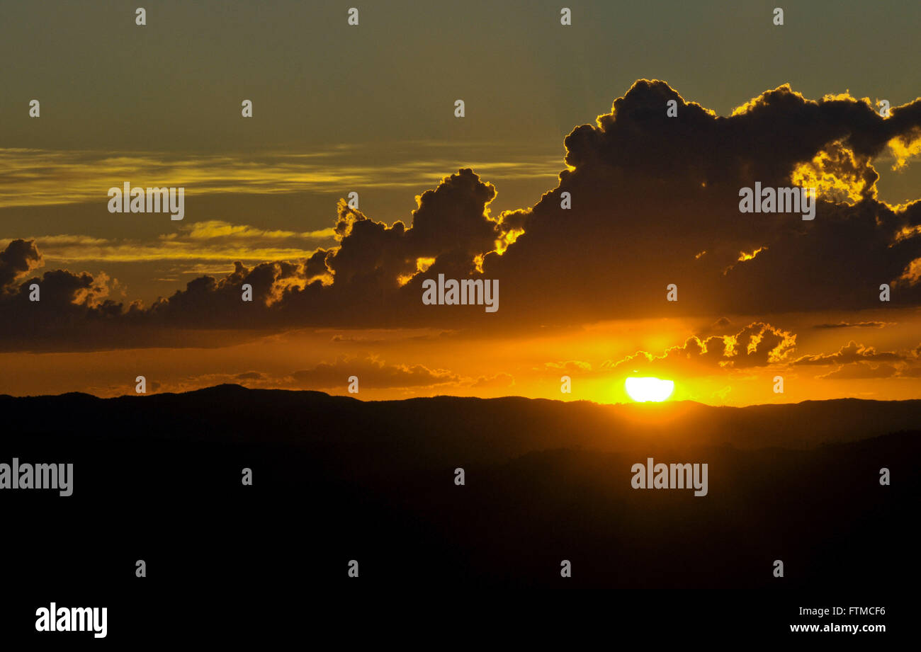 Sunset in the savanna Stock Photo
