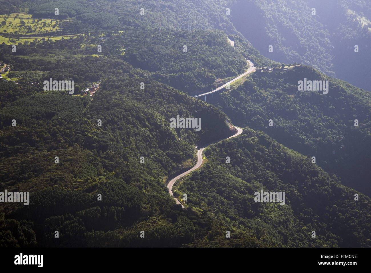 Aerial view of the Sierra Pinto on the edge of Highway Euclid Triches RS-486 Stock Photo