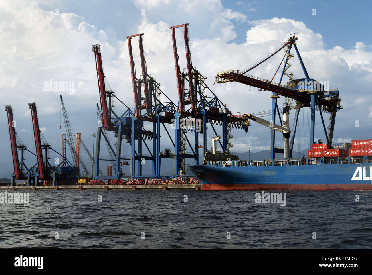 Cranes or portainers Terminal Santos Brazil - Container Terminal - TECON Stock Photo