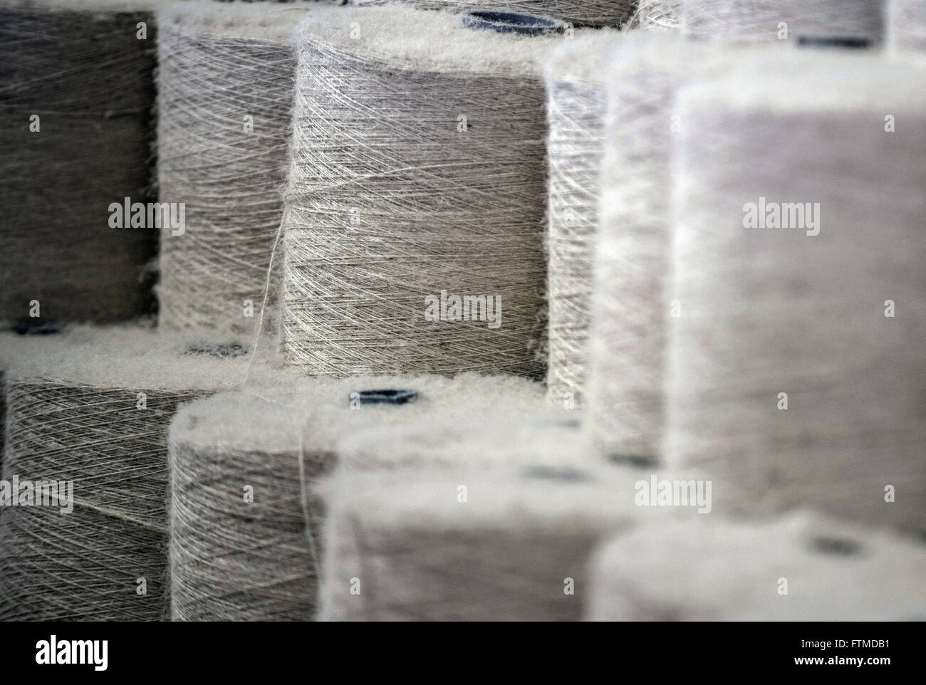 Detail of rolls of jute manufactures bagging Stock Photo
