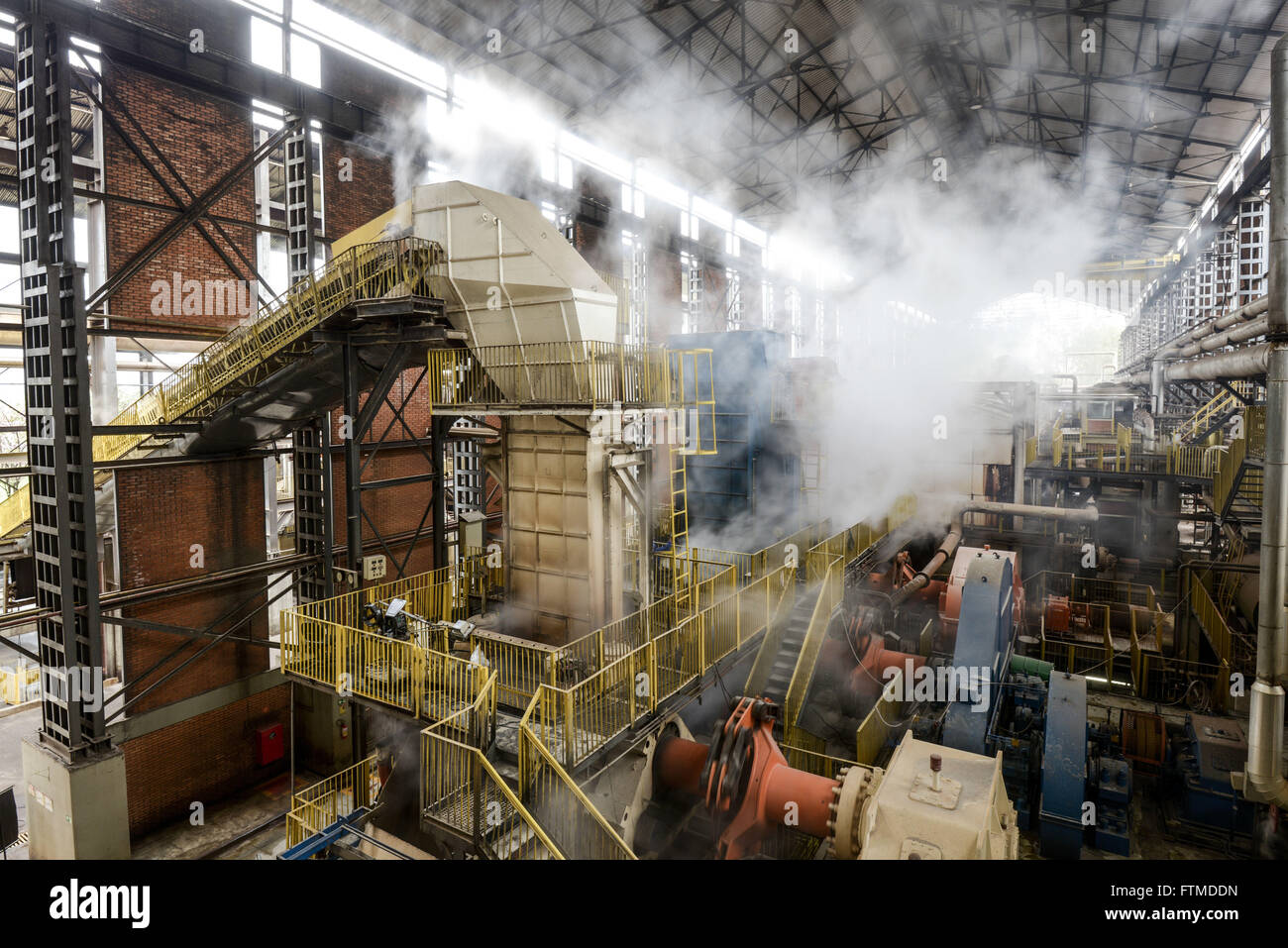 Inside view of the grinding area of ??cane sugar Stock Photo