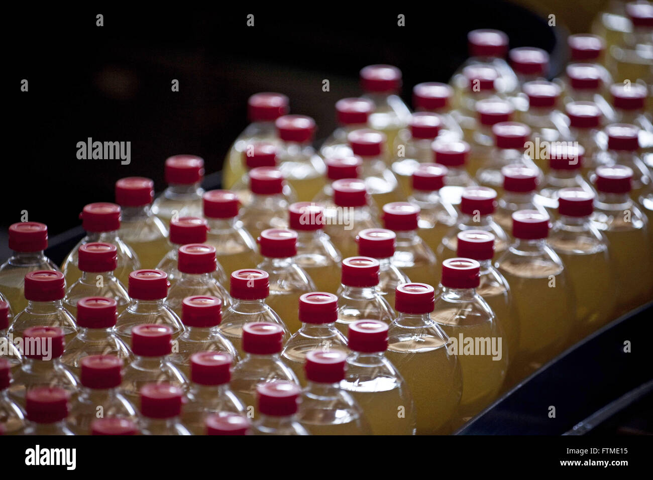 Bottling of soybean oil cooperative in the town of Campo Mourao - northwest of the State of Parana Stock Photo