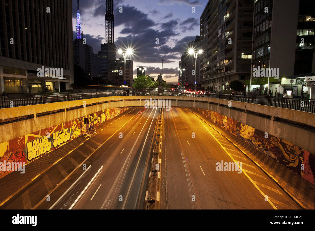 Viario Complex Avenida Paulista and Rua of the consolation - Cerqueira Cesar neighborhood Stock Photo