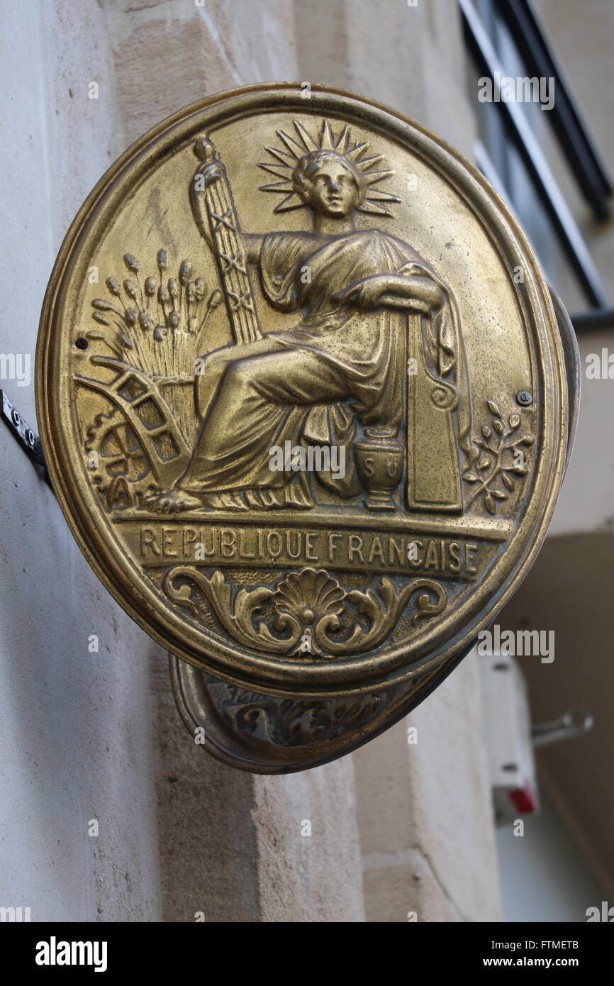 Official french notary's office symbol in Paris Stock Photo Alamy