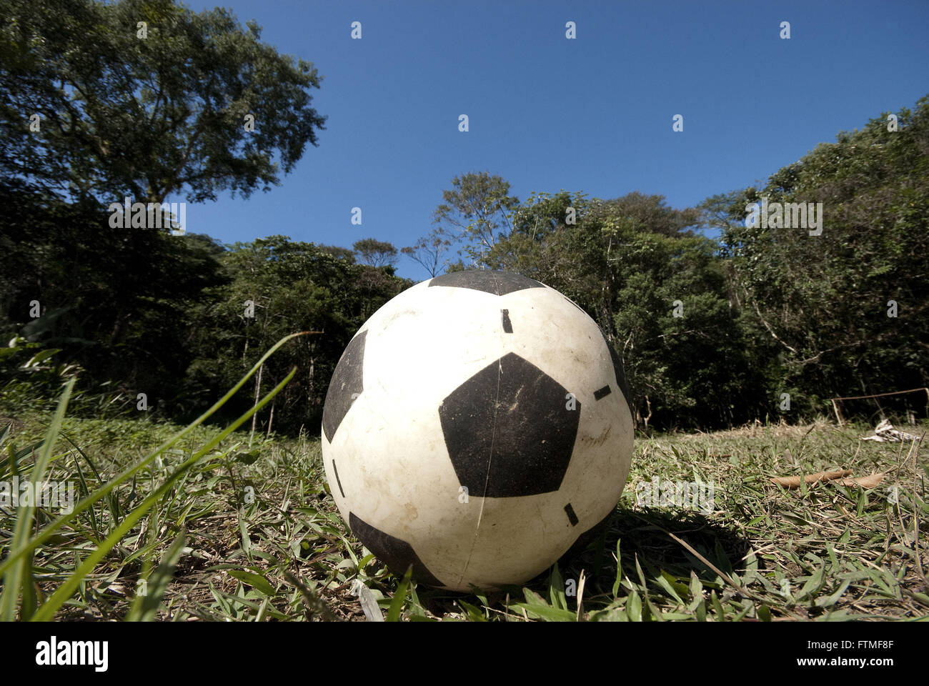 Soccer Ball Barbados Community in the Bay of Pines Stock Photo