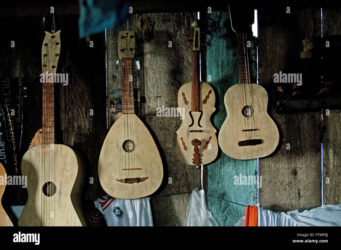 Workshop of a luthier Bay of Pines on the coast of Parana Stock Photo