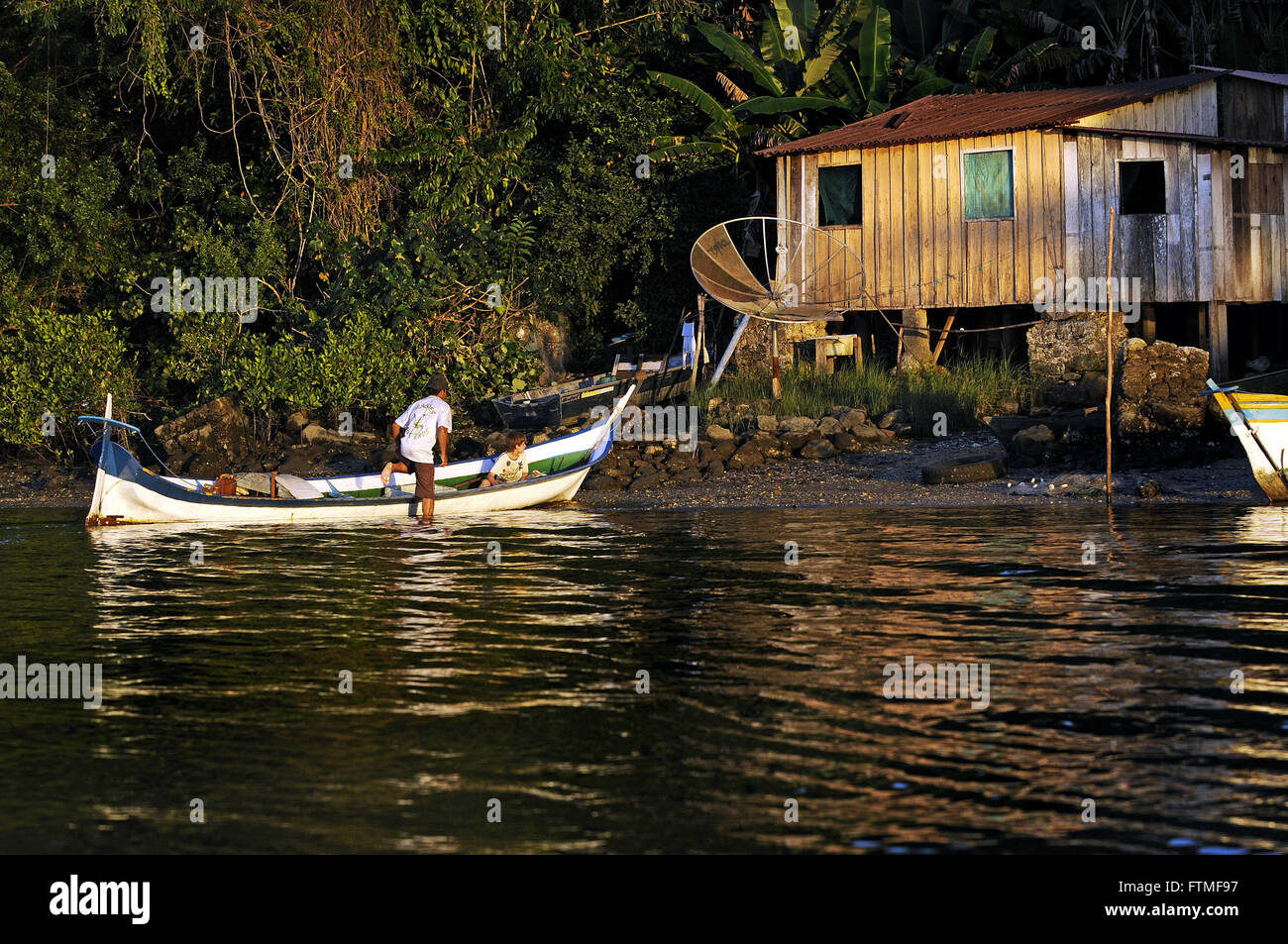 House at the Bay of Pines on the coast of Parana Stock Photo