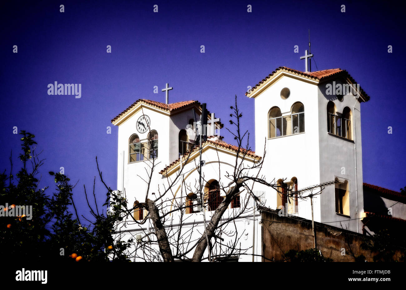 Galatas Village Church, Crete, Greece Stock Photo