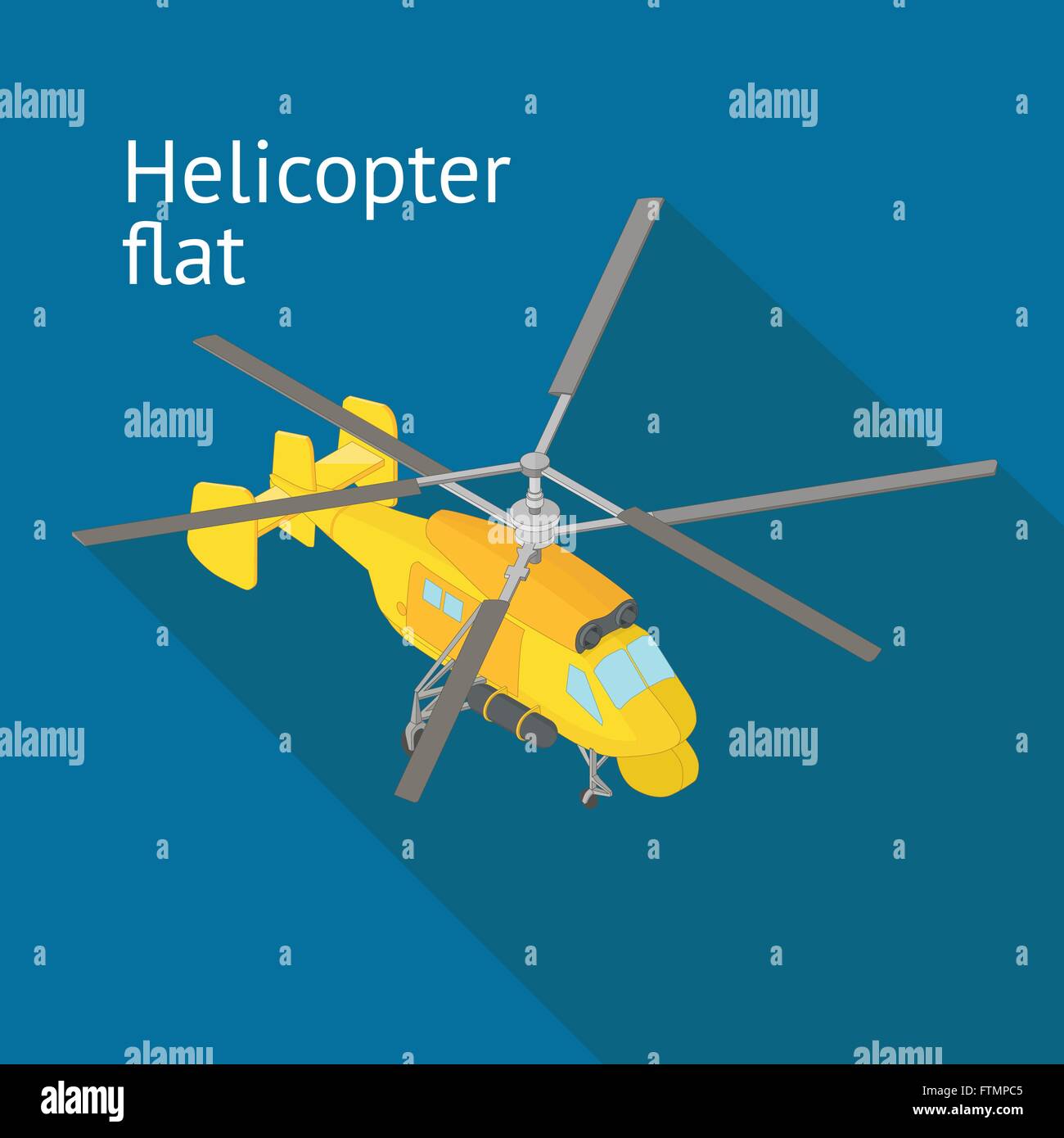 Flat isometric helicopter vector illustration Stock Vector Image & Art ...