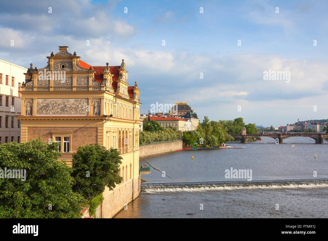 Bedrich Smetana Museum Prague on the bank of the Vltava River in Prague Stock Photo
