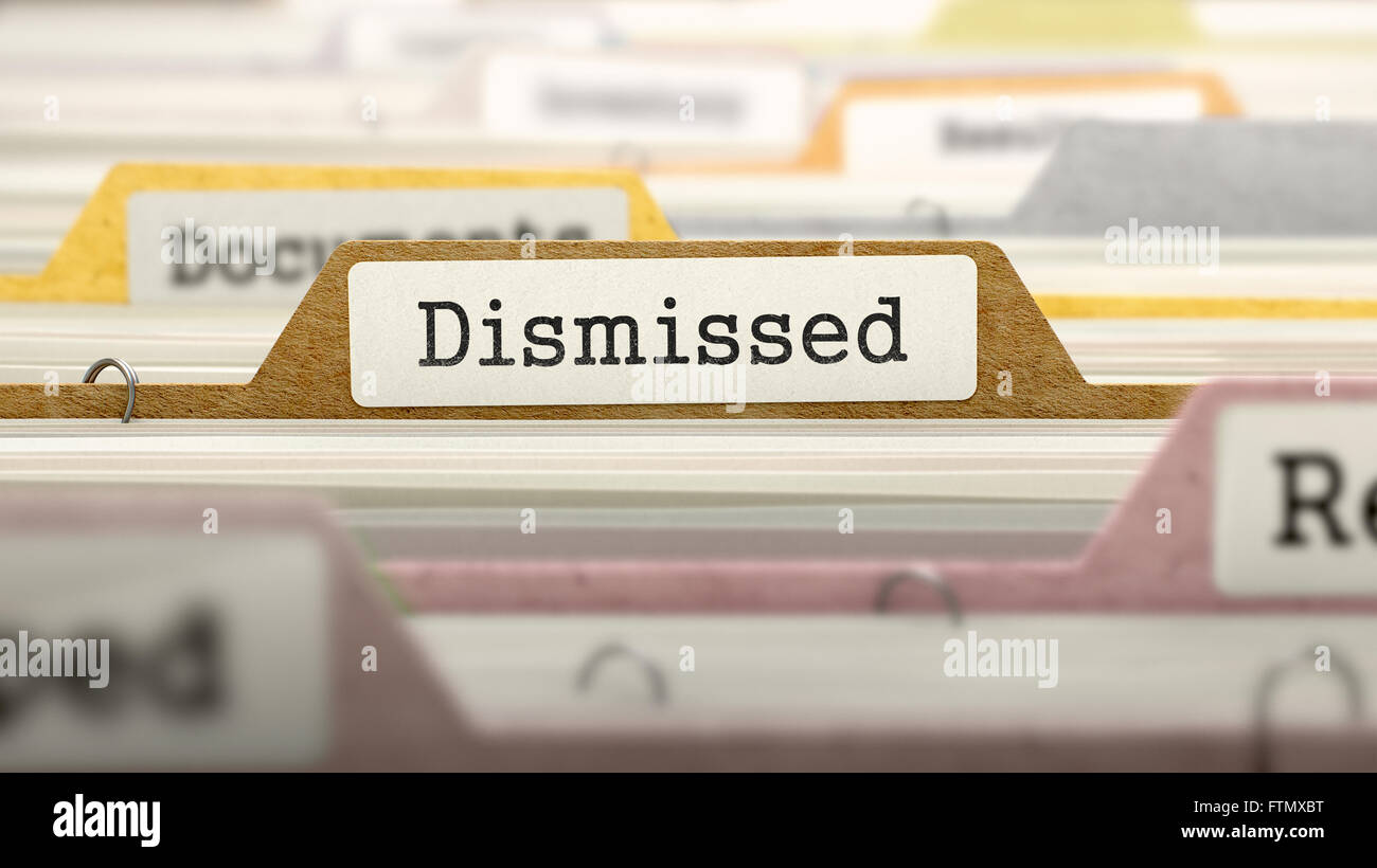 Dismissed - Folder Name in Directory. Stock Photo